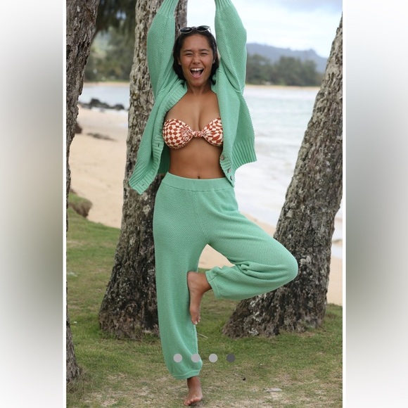 Free People Beach Hailee Relaxed Fit Textured Knit Joggers w/ Elastic Waistband - Picture 4 of 14